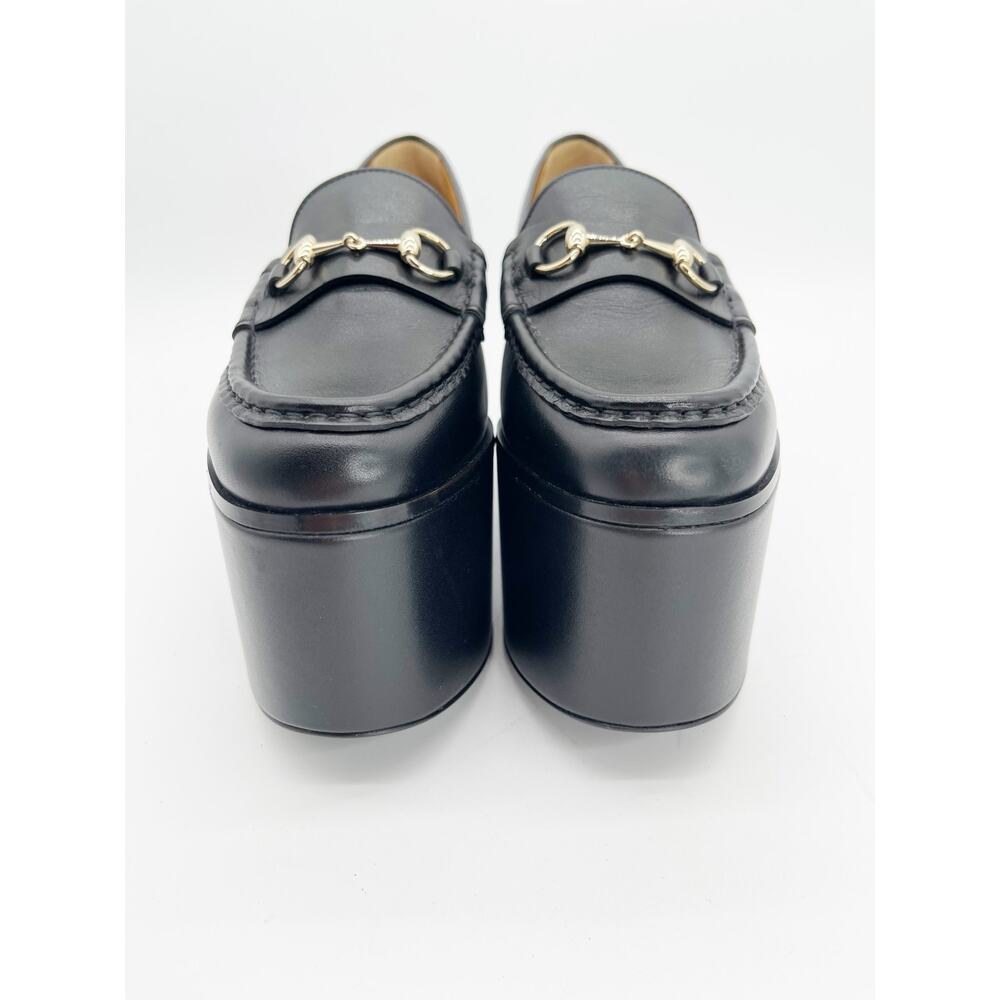 Gucci Ancora S/S 2024 Runway Black Leather Horsebit Platform Loafers IT 38 - Picture 8 of 16